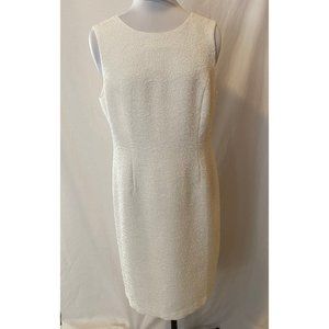 NWOT CARMEN MARC VALVO White Modern Lace Sheath Dress - Size 12